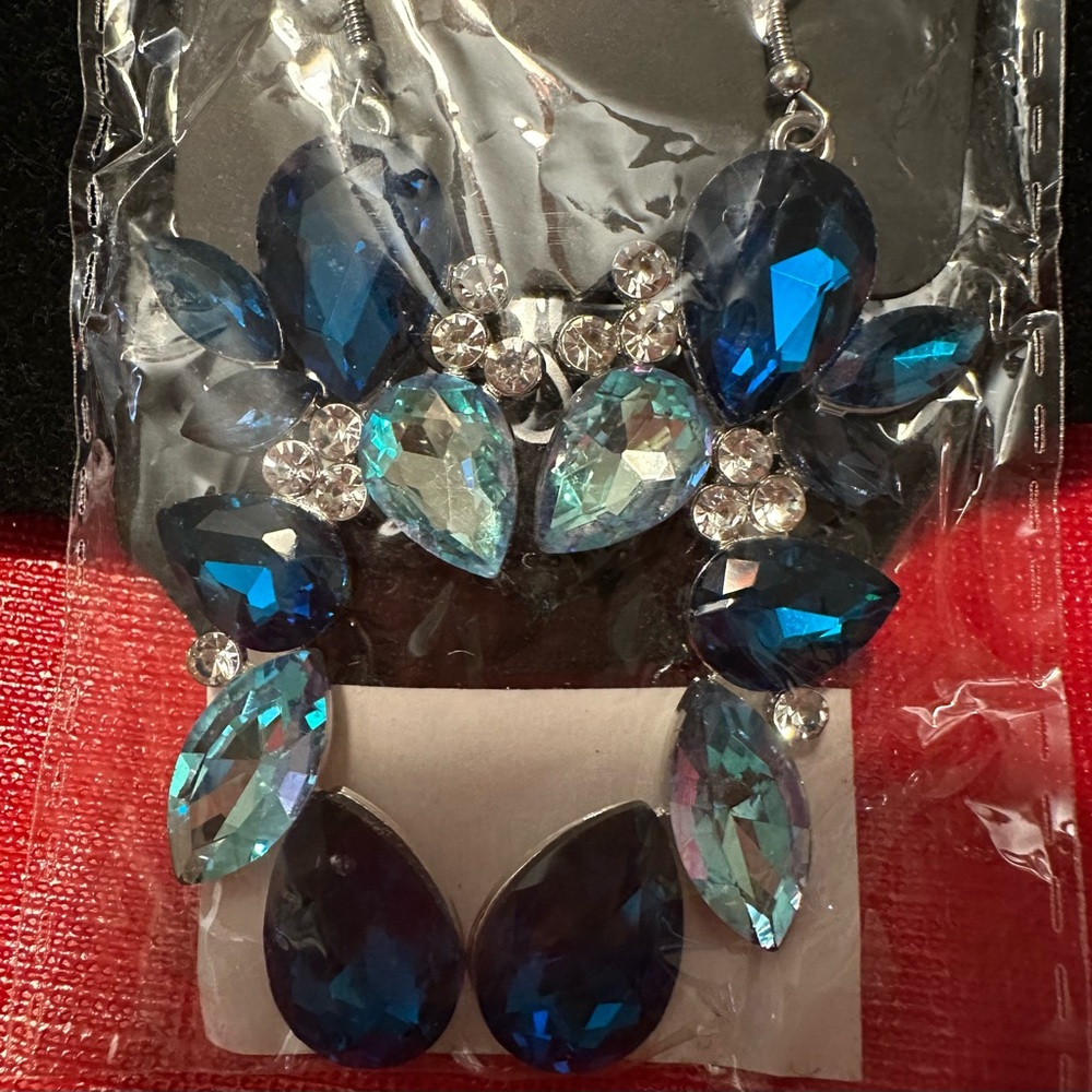 Paparazzi Blue Stone Statement Earrings